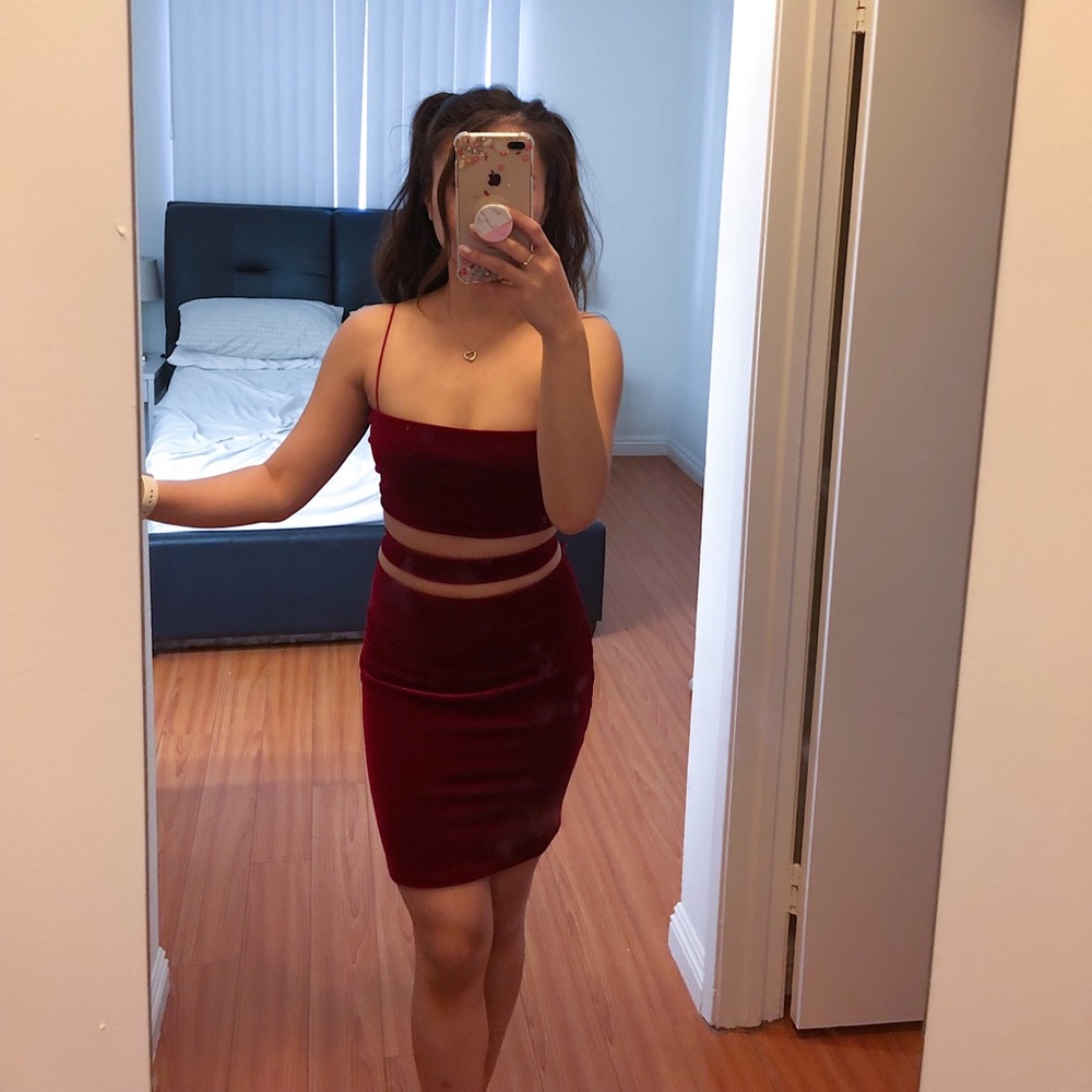 Red mini body con dress - Picture 4 of 4